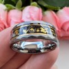 TUTISS 8mm Hammered Tungsten Rings for Men Women Engagement Wedding