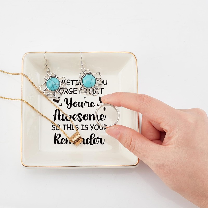 SUPERDANT You're Awesome Jewellery Tray Square-shaped Jewellery Dish Inspirational Quotes