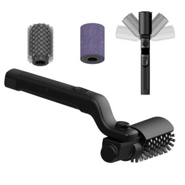 New Electric BBQ Grill Brush,Rechargeable BBQ Cleaning Brush,Carries Two Replacement Cleaning Brushes,Grill Accessories Black