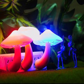 ZDAYOZ LED Night lamp Plug-in lamp, Adult, Child, Infant and Child Led Night lamp Wall lamp Mushroom Decorative lamp is Suitable for Each Room Corridor (Green Light)