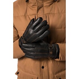 JP 1880 Men's Large Size Plus Size Menswear L-8XL Leather Gloves Genuine Leather Warm Lining Bar 724705, black, 10