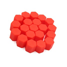 Hihaha Rubber Wheel Tire Nut Screw Lug Dust Cover Hub Caps 15mm / 20Pcs Red