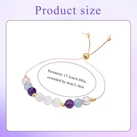 MUNSKT Mum To Be Gift, White Marble Bracelet, Adjustable Crystal Amethyst Bracelet for Women, Pregnancy Gifts for Mums to Be, One Size Fits All, Artificial Crystal