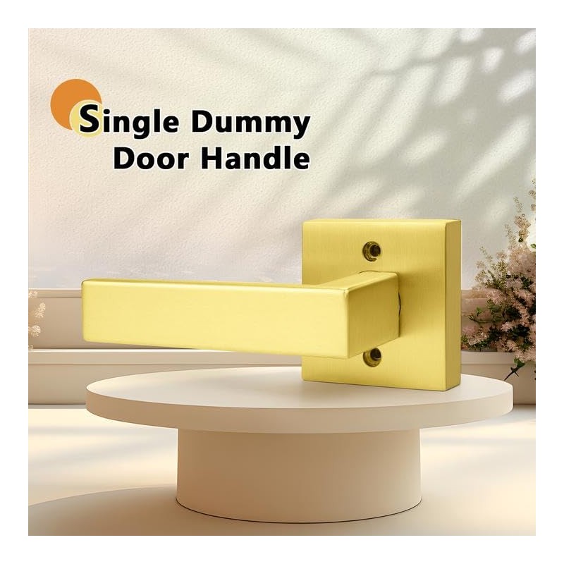 Probrico Brushed Gold Dummy Door Handle Interior Door Levers Square