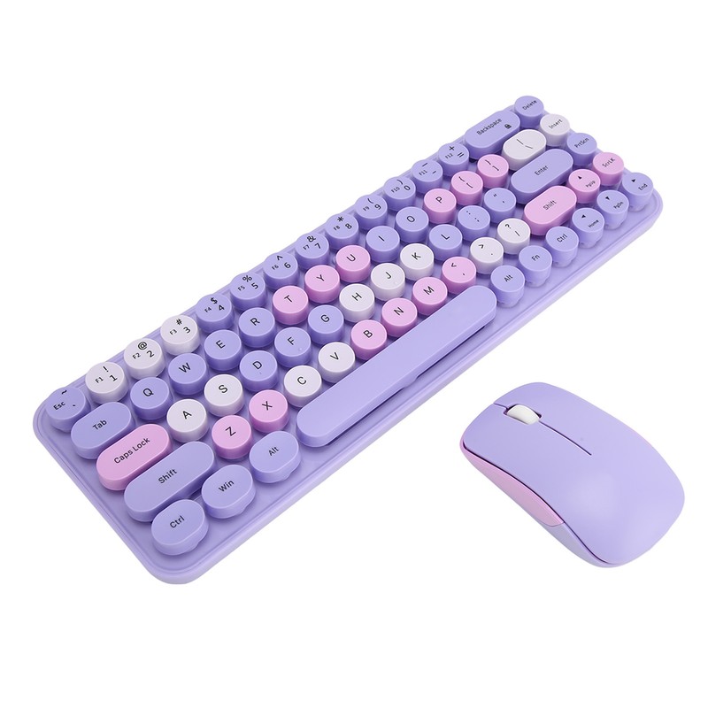 USB Keyboard Mouse 2.4G Wireless 68 Keys Low Consumption Retro