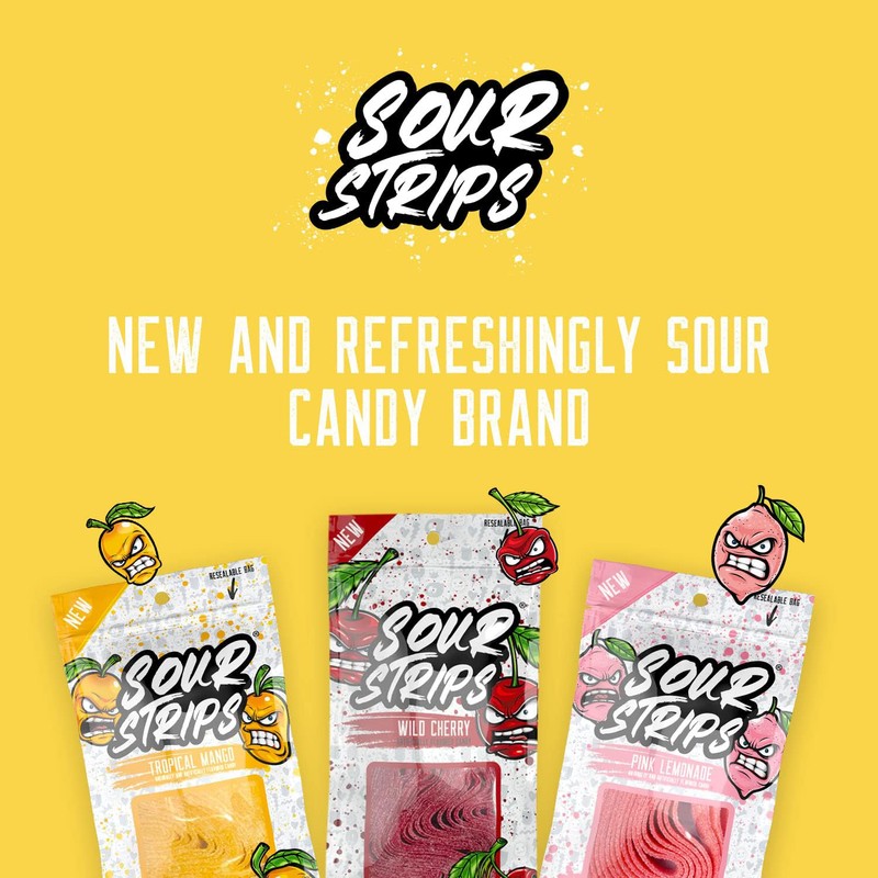 SOUR STRIPS Tropical Mango Flavored Candy | Deliciously Chewy Belts