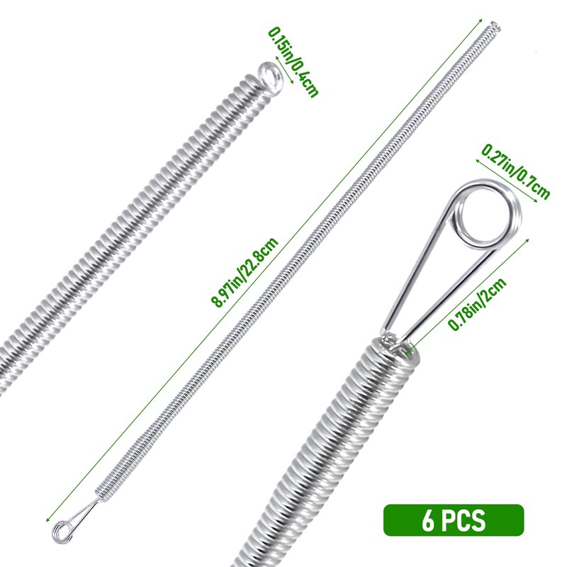 6 PCS Spring Drawstring Needle Threader, Metal Rope Threader Needles,