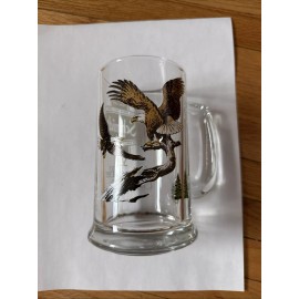 Schmidt Vintage Schmidt Beer Collector Series VIII Bald Eagles Heavy Glass Mug Stein 8