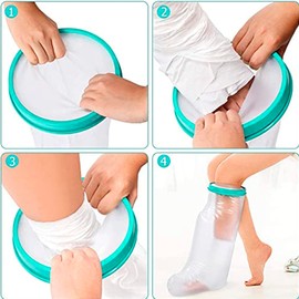Shower Cast Cover for Adults Kids Reusable Waterproof Wound Protector with Soft Seal Adjustable Arm Leg Cast Protector for Bathing