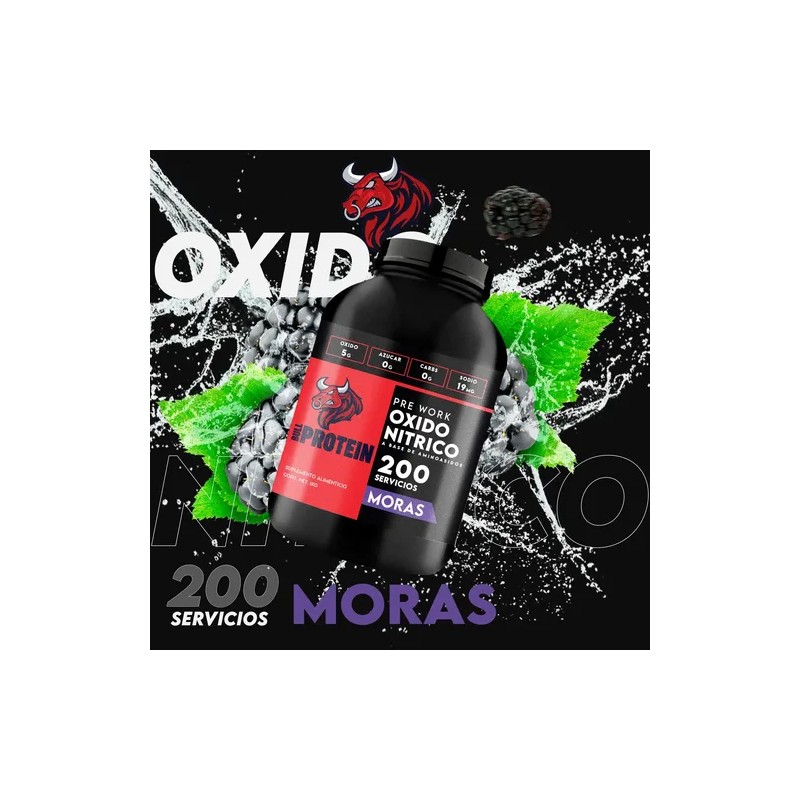 Oxido Nítrico Bull Protein 1kg En Polvo 200servicios Sabores