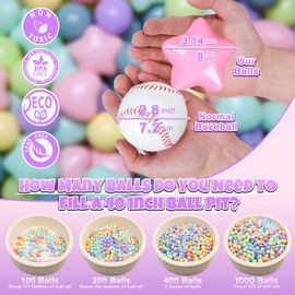 GOGOSO Star Ball Pit Balls for Toddlers - Large Shaped Plastic Balls for Baby Ball Pits, Play Tent, Baby Pool, Water Toys,100 pcs, Macaron Pastel