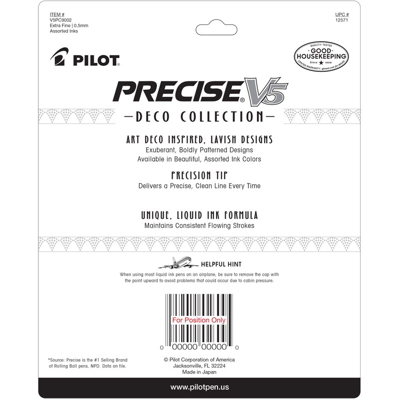 PILOT Precise V5 Deco Collection Bolígrafos con punta extrafina, caja
