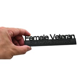 Female Veteran Edition Special Emblem Car Decal, Warrior Soldier 3D Sticker, Female Veteran Special Edition Letters Car Badges, Accessories (Matte Black)