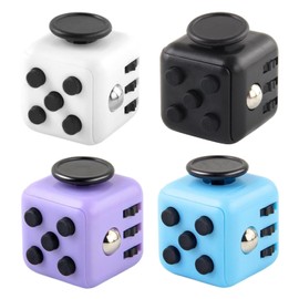 Pack of 4 Anti-Stress Cube Toy Fidget Toy Cube Anti-Stress Cube Anti-Stress Cube with 6 Sides Function for Children and Adults Stress Relief for Nervousness