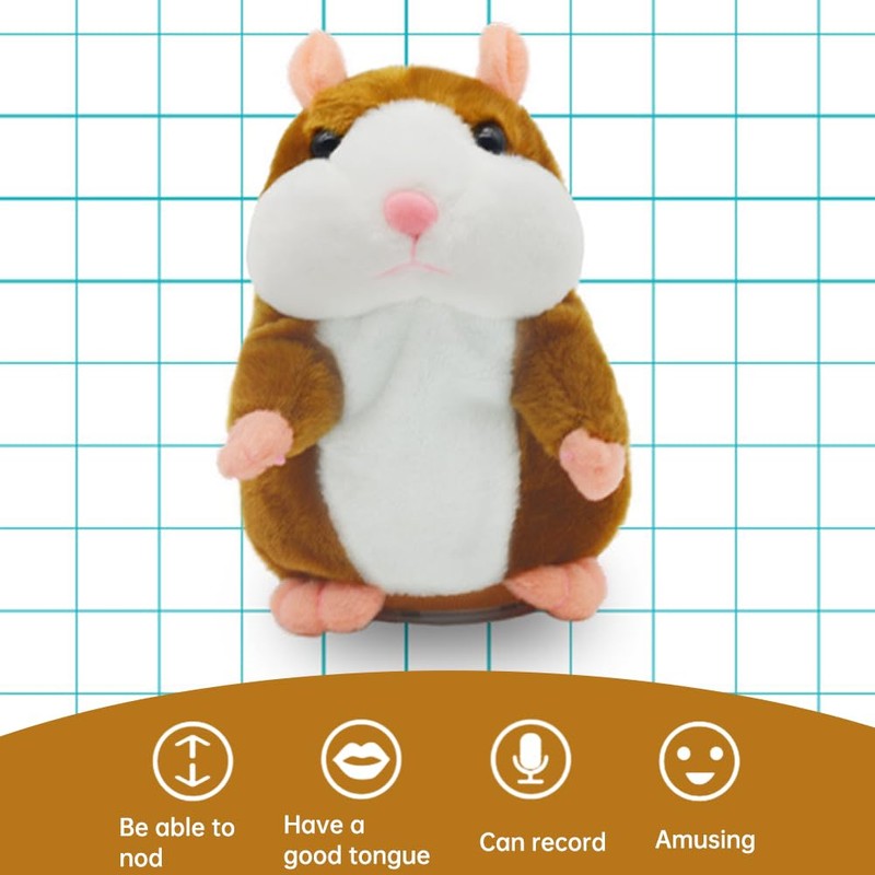 Talking Hamster Toy, Repeated Talking Plush Toy, Electronic Funny Kids