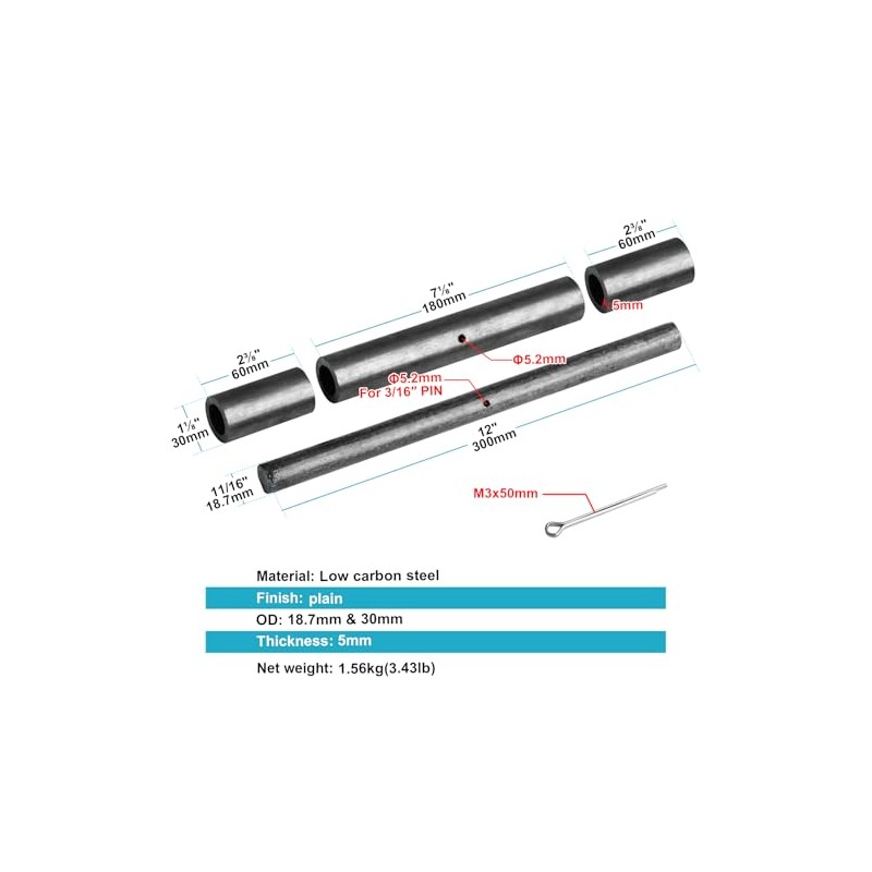 OTTFF 2 Pack 12" Weld On Trailer Ramp Door Hinges,