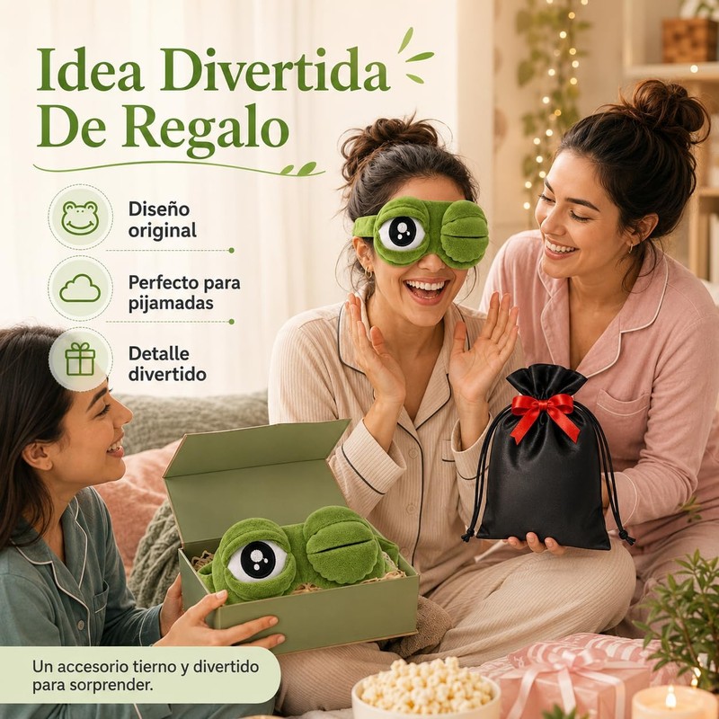 3D Frog Sleep Mask, Frog Eye Mask for Sleeping, Adjustable