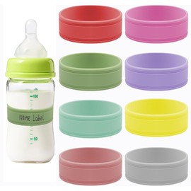 8PCS Silicone Baby Bottle Labels for Daycare - Reusable Writable Bottles Name Bands, Anti-Slip Bottle-Labels for Babies Bottles for Daycare to Write Name/Date Label