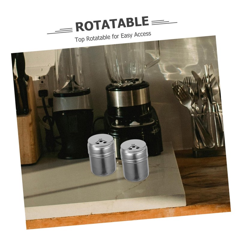 LABRIMP 3Pcs Portable Stainless Steel Spice Dispenser with Rotating Tops