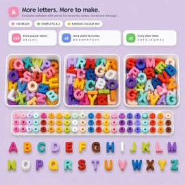LILALILAC 180Pcs Chunky Letter Beads for Bracelet Making