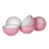AWHOME Ceramic Bowl Blue 4.5in Set of 4 (Pink, 4.5in)