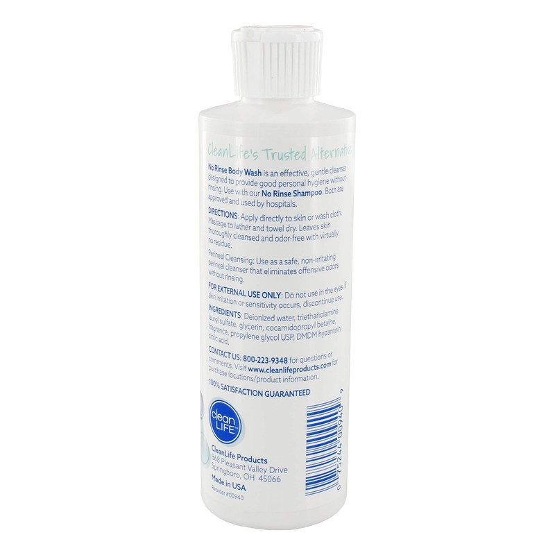No-Rinse Body Wash, 8 fl oz - Leaves Skin Clean,