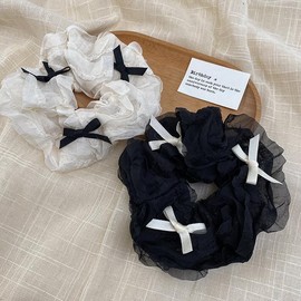 PLwelth Bow Hair Scrunchies for Women Girls Cute Bow Elastic Hair Ties Chiffon Scrunchies for Thin Thick Hair Ponytail Holder Fashion Hair Bands Accessories for Daily Party Wedding Favors Decoration