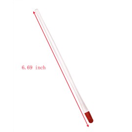 ONLYKXY 4 Pieces 17 cm Nail Cuticle Pusher, Red Rubber End and Clear Plastic Handle