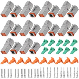 ASOFTY 10 Sets DT Plug Set, German Plug Car 4 Pin, DT06-4S/DT04-4P German Plug, Waterproof Electrical Connector for Car, Truck and Motorcycle