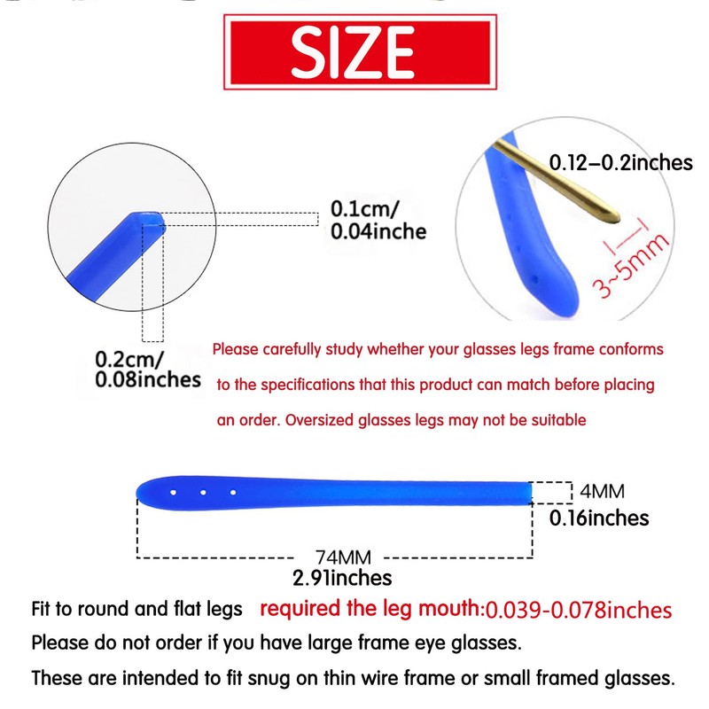 KECHIO Temple Tips for Eyeglass Anti Slip Glasses Ear Grip
