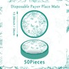50 Pieces 13" Green Floral Butterfly Place Mats Disposable Round