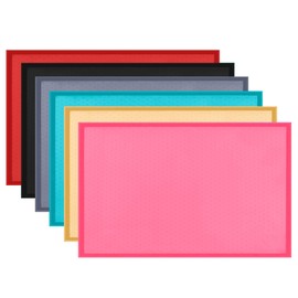 Hubulk Dog Cat Food Feeding Mat L (19"x12") XL (24"x16") or XXL (32X24) 0.5" & 1" inch Raised Edge Silicone Non Slip Waterproof Pet Food Mat Dog Bowl Placemat Large (XL, Pink)