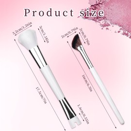 2pcs Nose Contour Brushes, 2-in-1 U-Shaped Fluffy and Angled Brush Set Practical Makeup Tools for Nose Sculpting, Highlighting, Defining