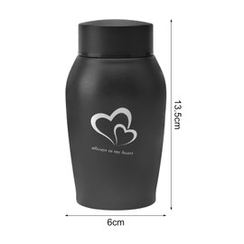 UOCAI Urn Dog Animal Urns for Dogs Cat Pet Urn Stainless Steel with Pen Cat Urn Black, Portable Dog Urn Pet Memorial Urn Pet Urn Cat Urn for Home Urn for Dogs Cats