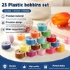 Doxiru 25 Plastic Sewing Machine Bobbins with Bobbin Case