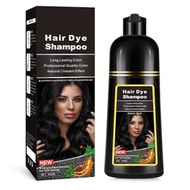 Hair Dye Shampoo,Black Hair Dye Shampoo，Champú Con Tinte Natural Para El Cabello，Champú para Teñir El Cabello Negro 3 en 1，Color Duradero, Apto Para H