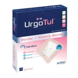 UrgoTul D072890 Absorb Border Dressing, 8cm x 8cm, Pack of 10