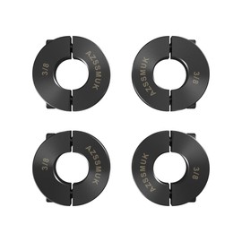 AZSSMUK Double Split Clamp-On Shaft Collars of Carbon Steel with Black Oxide Coating 3/8" Bore Set Screw,4-piece
