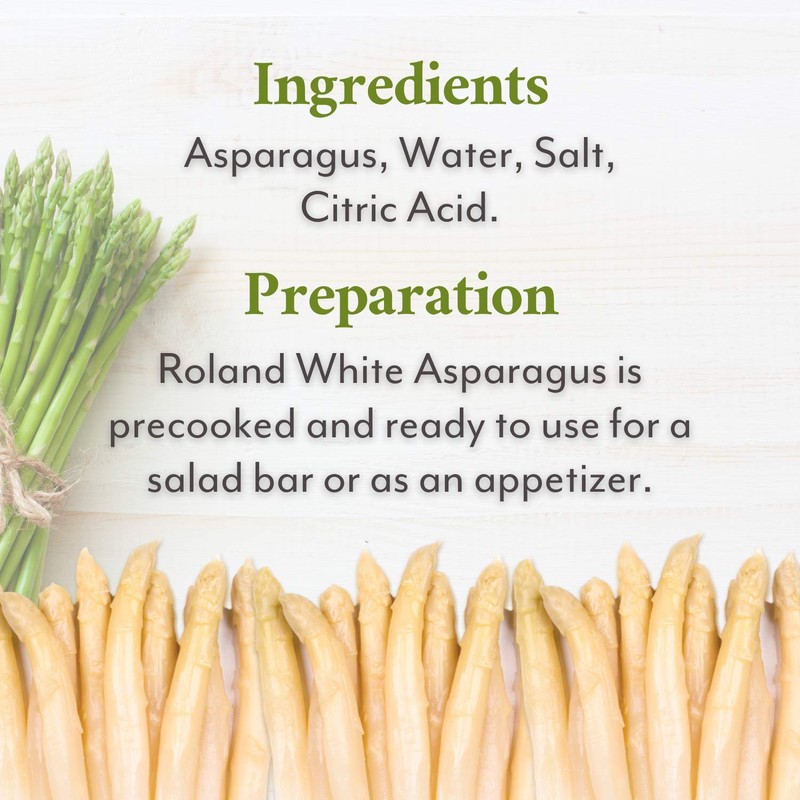 Roland Foods Canned White Asparagus Spears in Brine, 14.1 Ounce