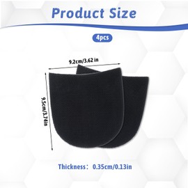 Ptwola 4pcs Non-Slip Shoe Heel Pads, Shoes Bottom Repair Rubber Heels 3.5mm Thickness Anti-Slip Shoe Grips Cushion Sole Protector Heel Repair Replacement for Men Woman