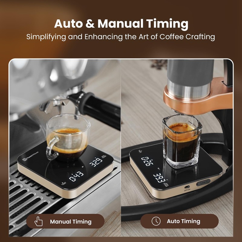 Rechargeable Mini Coffee Scale with Timer, Maestri House Espresso Scale,