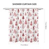 AIBIIN Christmas Shower Curtain Red Xmas Tree Stars Bath Curtains