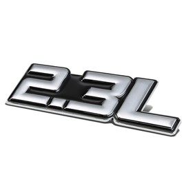 Auto Dynasty Metal Emblem Decal Logo Trim Badge 2.3L (Silver & Black)