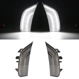 Mynoway Clear Lens LED Side Marker Lamp Replacement For 2021-2024 Yukon/Yukon Denali/Yukon XL/Tahoe/Escalade/Suburban/Escalade ESV Driver Passenger Side markers Lamp White Front Fender Light