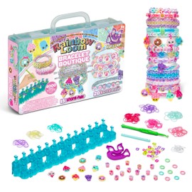 BANDAI - Rainbow Loom Boutique - Automatic Rubber Bracelet Making Kit - Creative Hobby - Contains 4000 Rubber Bands Hooks - Toys for Children Aged 7+ - CD0186