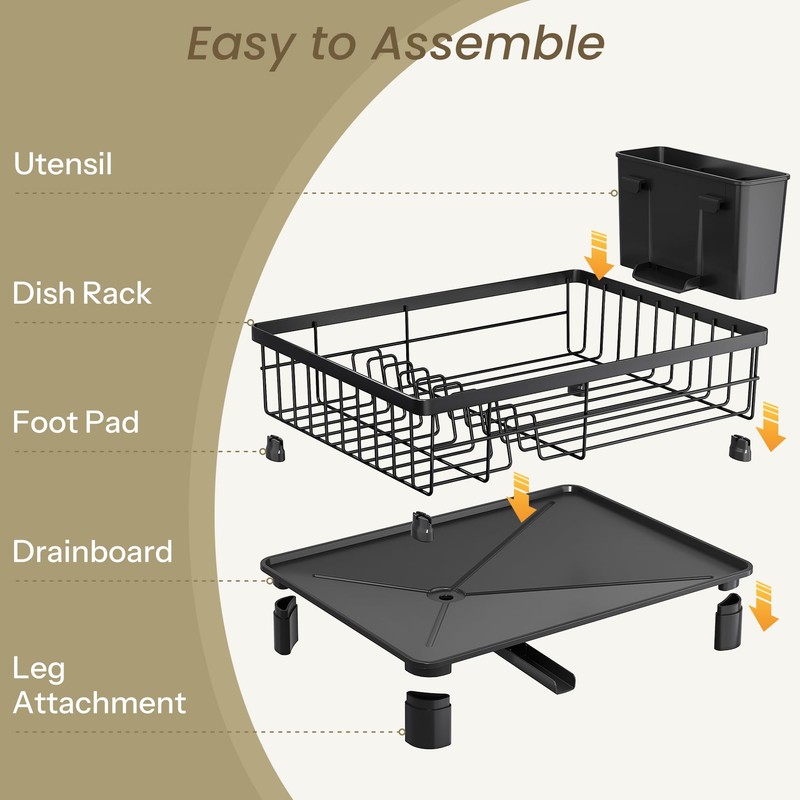 SNTD Dish Drying Rack - Small Dish Rack for Kitchen