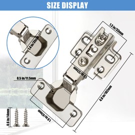 CVIUYO 10Pcs 35mm Cabinet Hinges, Kitchen Cupboard Hinges Concealed Hinges, Wardrobe Hinges, Embedded Furniture Hinges Full Overlay for Kitchen Bathroom Cabinet Closet Hinges with Screws