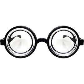LR Supplies Black Nerd Glasses Round Thick Geek Fancy Dress Costume Retro Joke Wizard one size