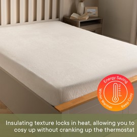 Brentfords White King Size Fitted Sheets, Teddy Fleece Bedsheet Ultra Soft Thermal Fleece Fade Resistant Kingsize Fitted Covers Winter Bedding Sheets