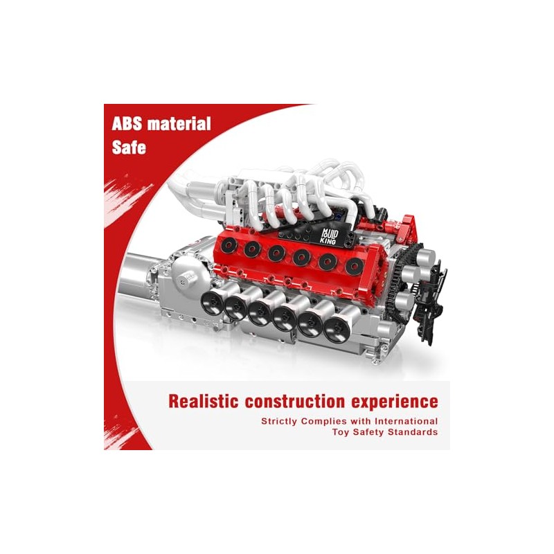 Mould King V12 Engine Model Kit for Adults, 1366 Pcs